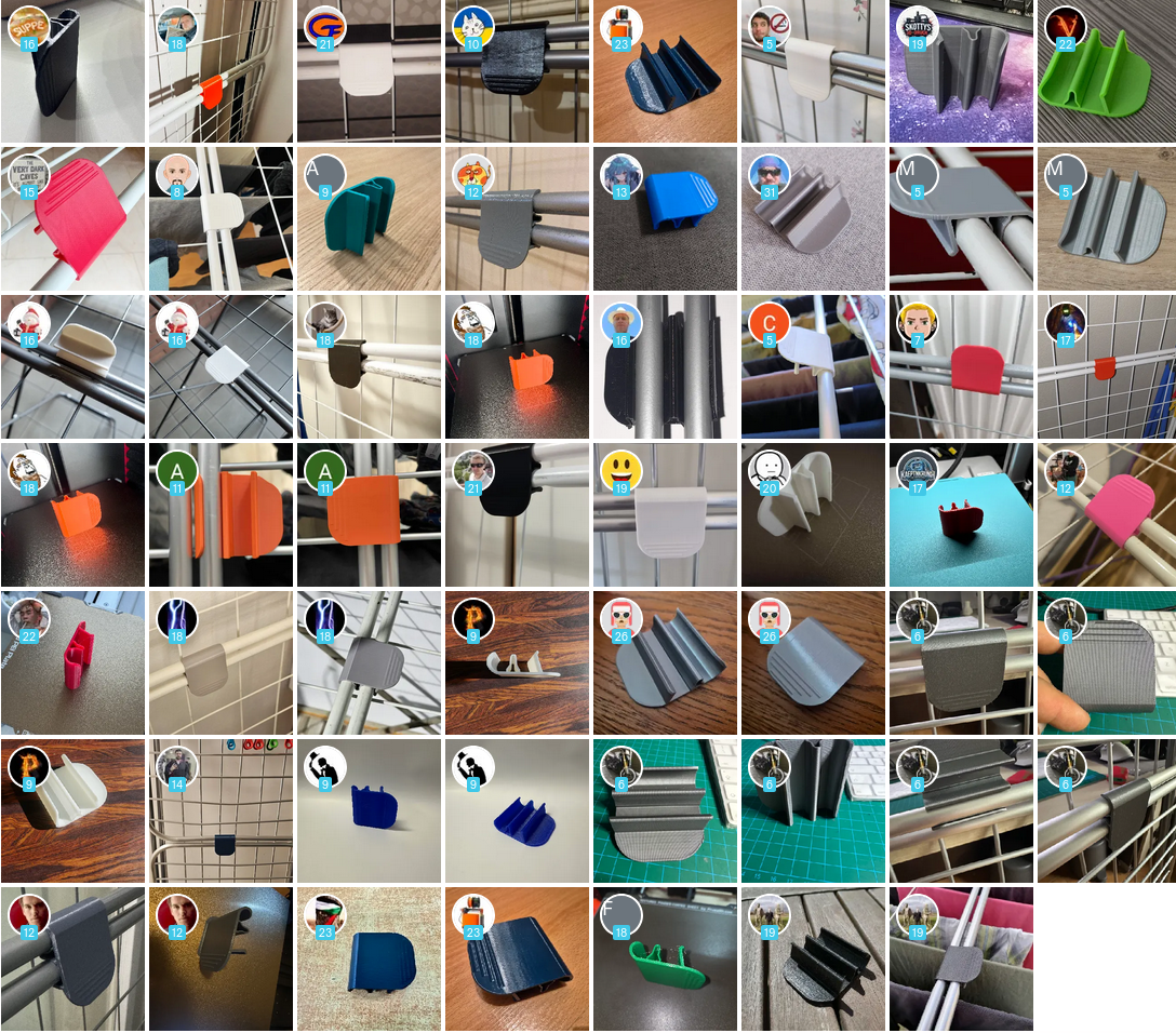 Miniatura 2 do modelo 3D Drying Rack Locking Clip Generator