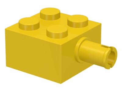 LEGO compatible 4730 Brick modified 2 x 2 with Pin and No Axle Hole