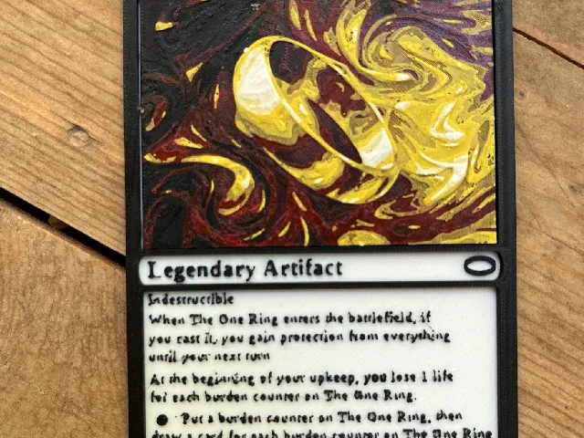 The One Ring 3D Printable Magic the Gathering Card (No AMS)