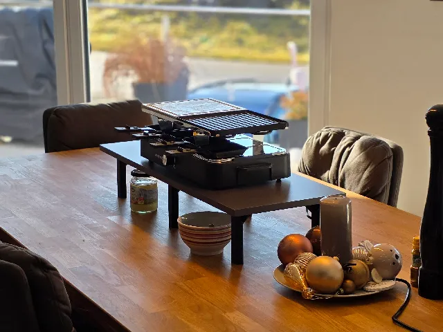 Raclette / Fondue / Crepes tabletop extension / storage space