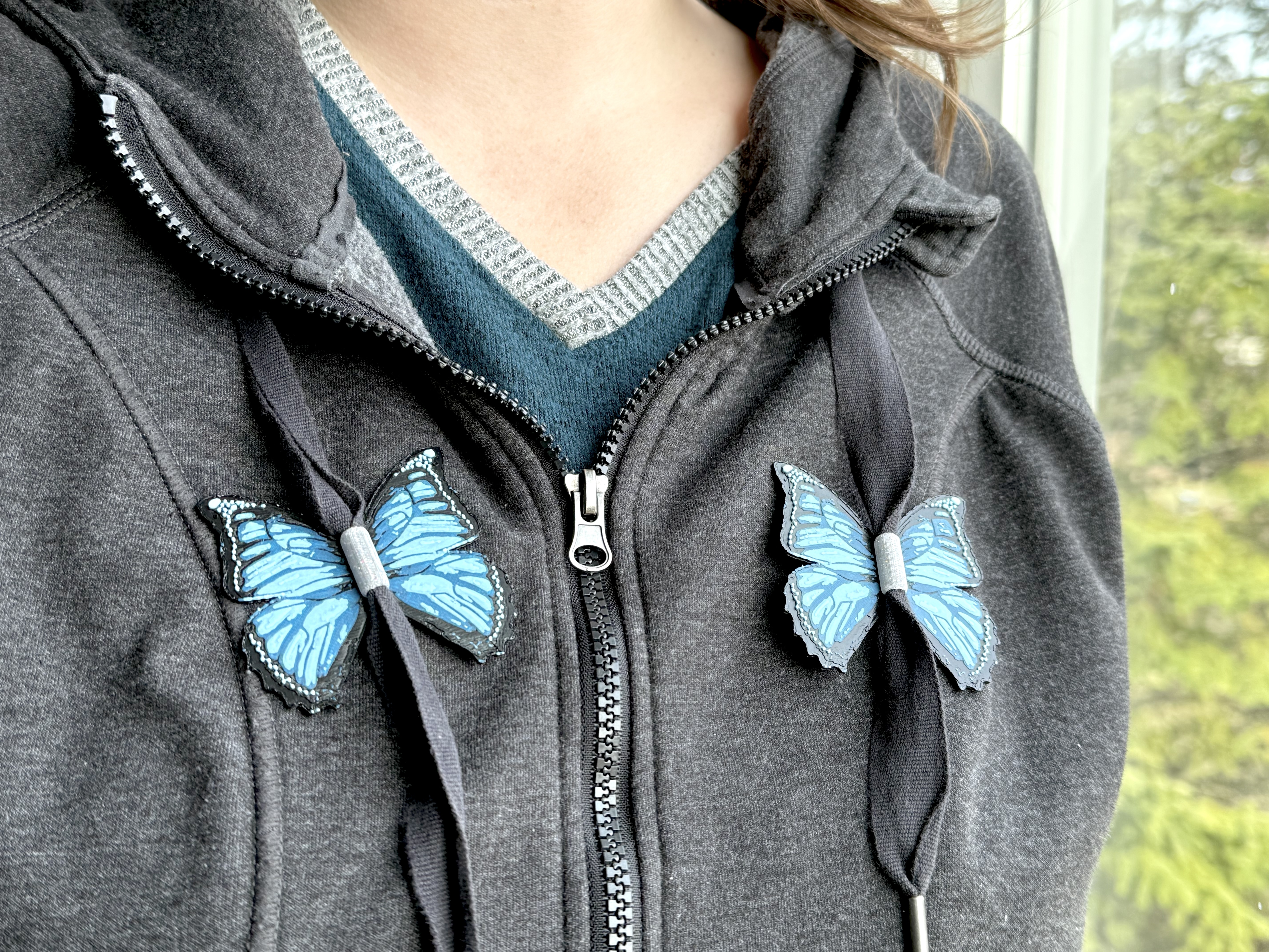 Butterfly Sweatshirt Cord Bead / Decoration