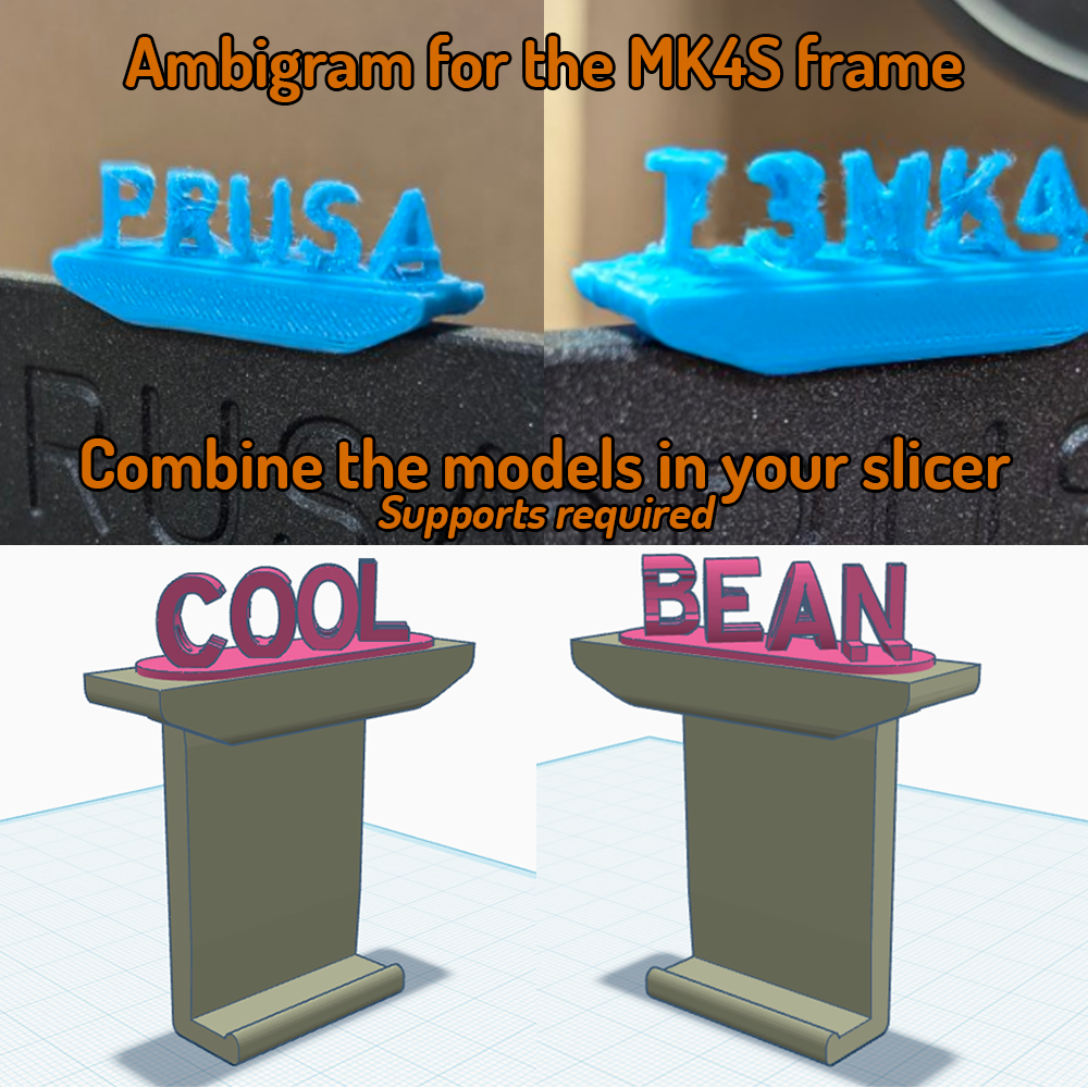 Ambigram Text Clip on your I3MK4S Frame
