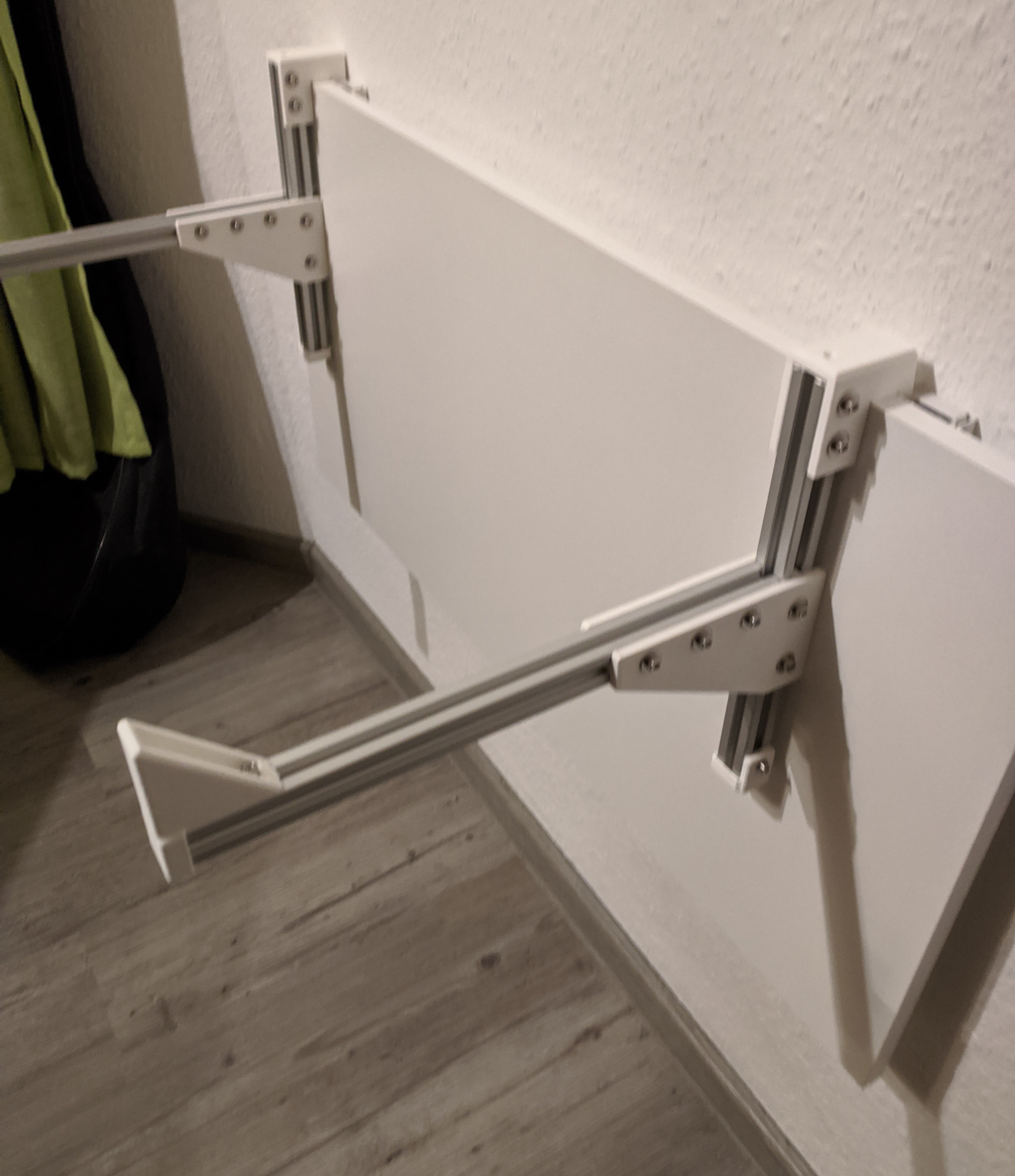 Custom electric piano holder for wall mounted folding table