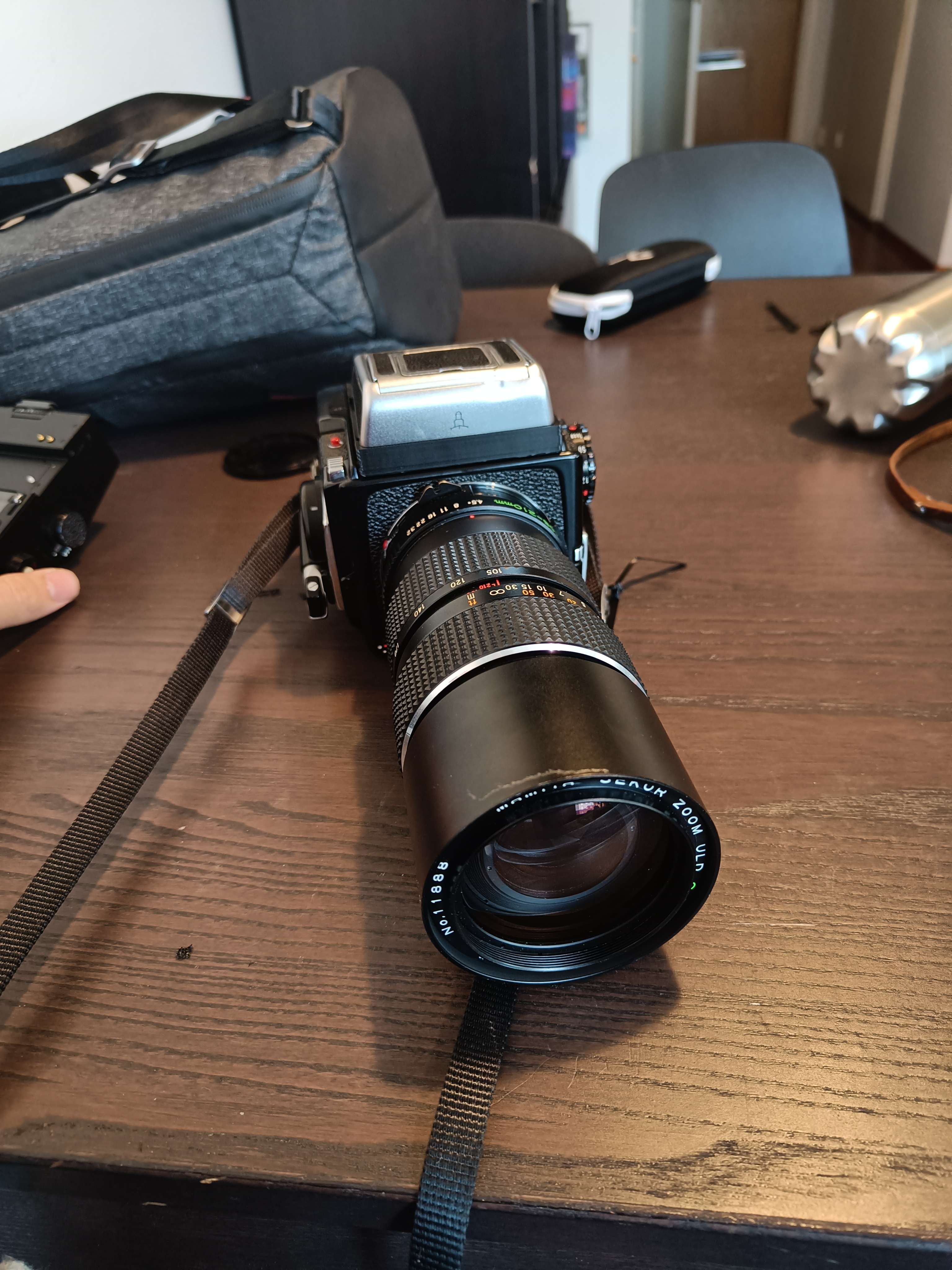 Pentacon Six to Mamiya 645 waist level viewfinder adapter