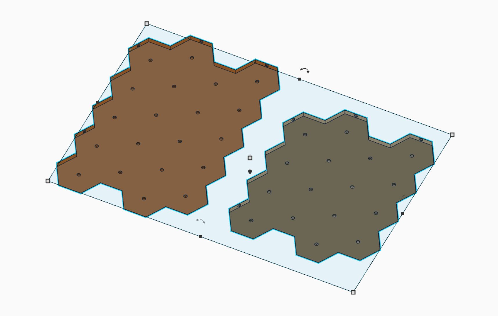 LususTech (BattleTech Compatible) Modular Magnetizable Hex Base and Stackable 1-Level Terrain Block