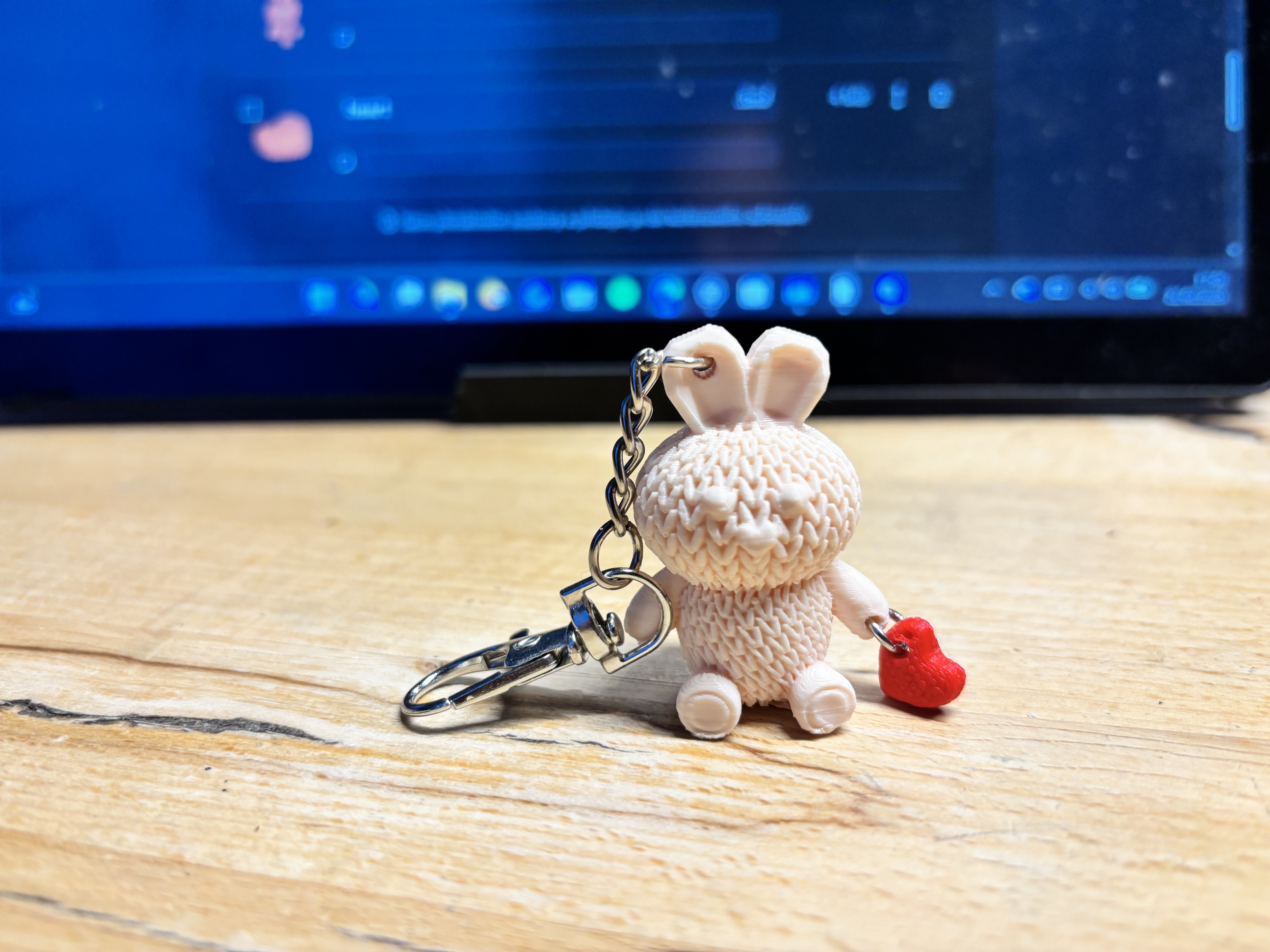 knitting bunny keychain, easter