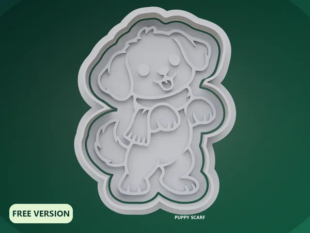 Christmas Puppies Cookie Cutter STL – 3D Print Biscuit Mold