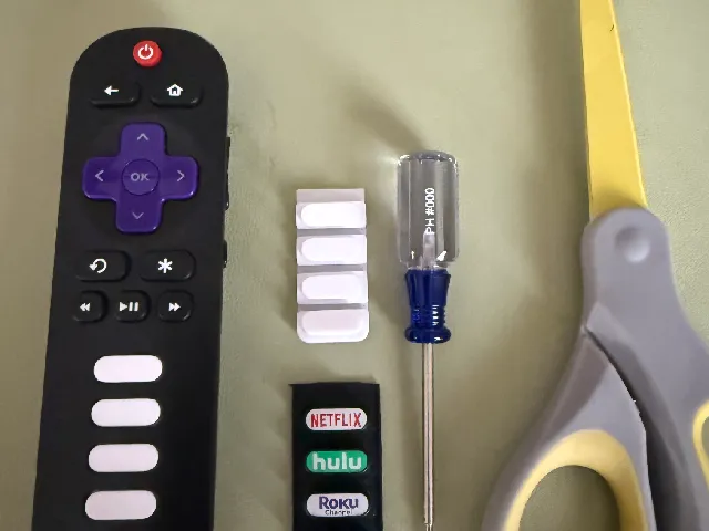 Roku Remote Button Delete (TCL, 4 vertical buttons)