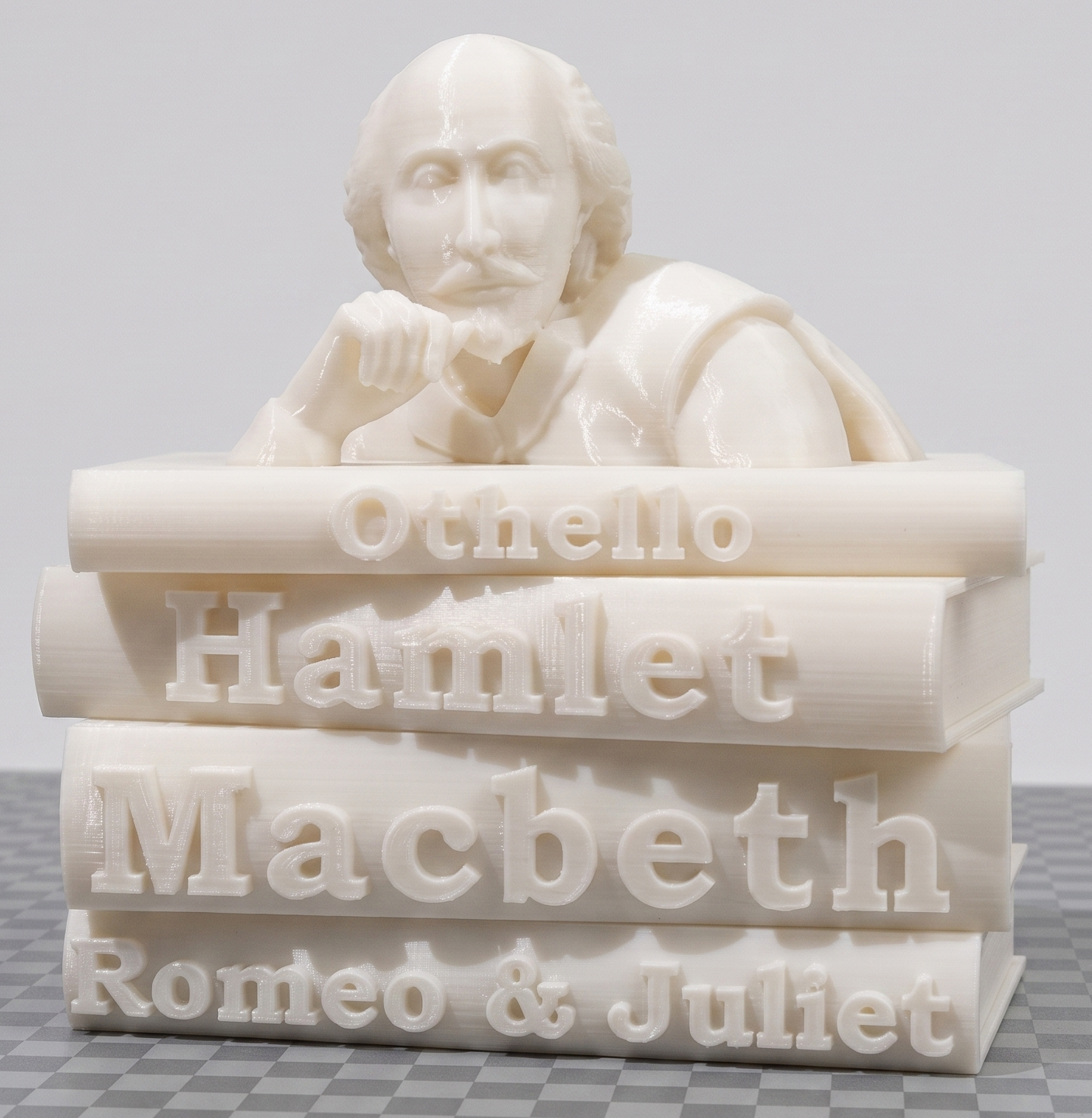 Shakespeare Bust Book Stack