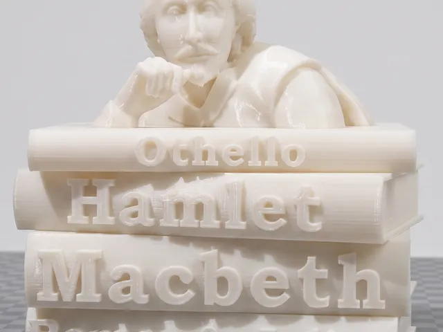 Shakespeare Bust Book Stack
