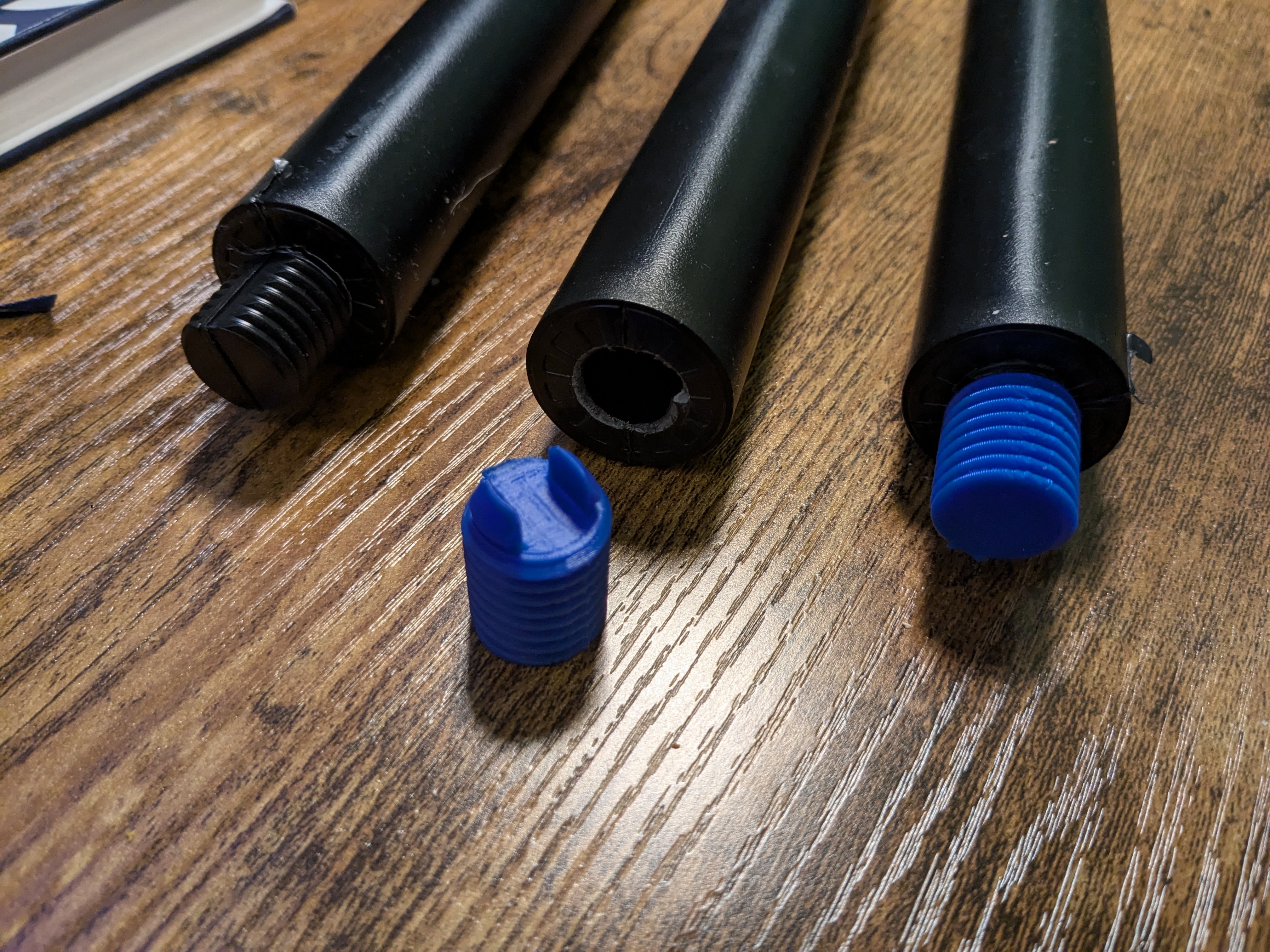 Threaded Snap Insert for Broken Plastic Table Leg