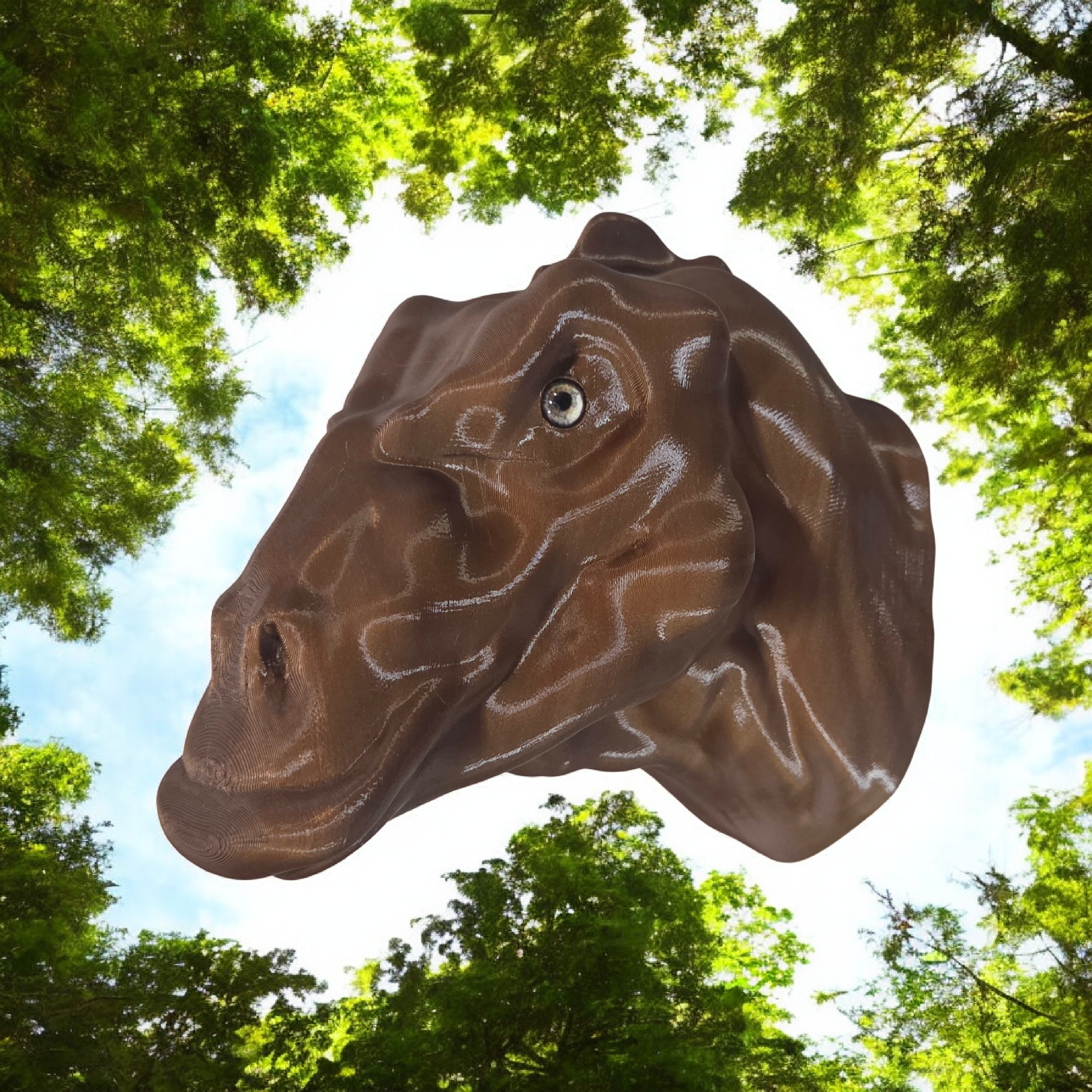 Edmontosaurus Dinosaur head - glass eye compatible