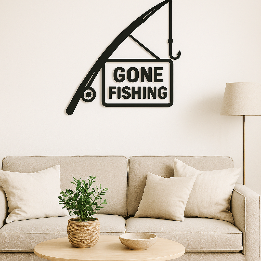 Gone fishing wallart