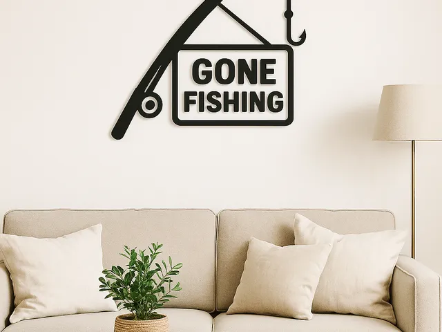 Gone fishing wallart