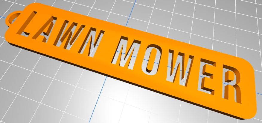 ''Lawn mower'' keychain