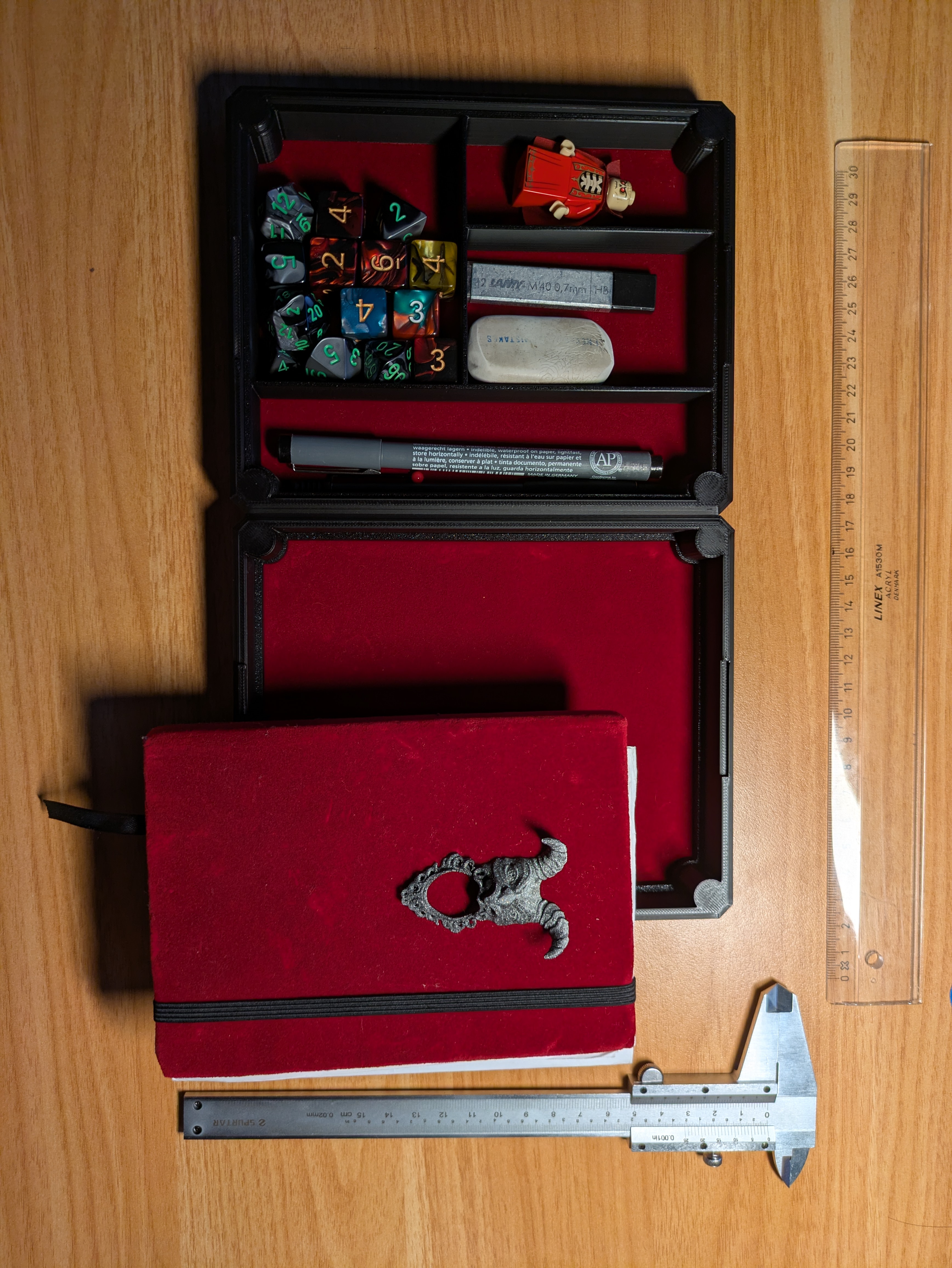A6 DnD Storage Box & Dice Tray – Notebook, Dice & Mini Organizer