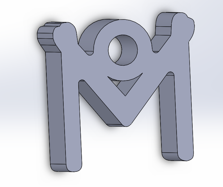 Alphabet M Keychain