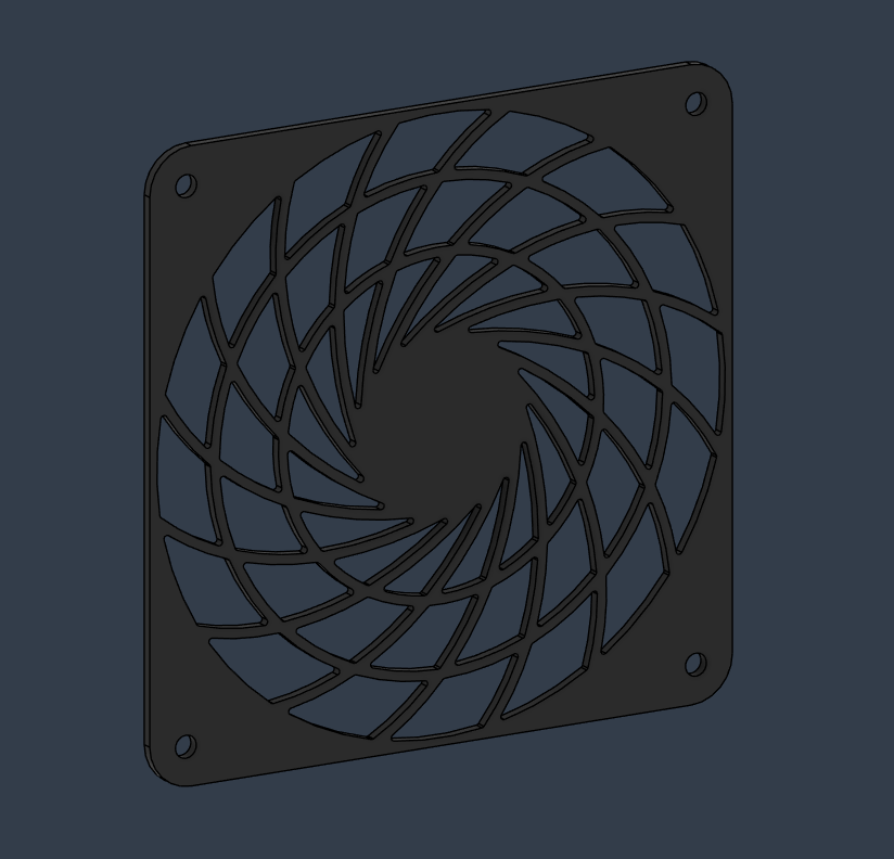 High-efficiency Noctua 120mm fan grill (Solid Middle)