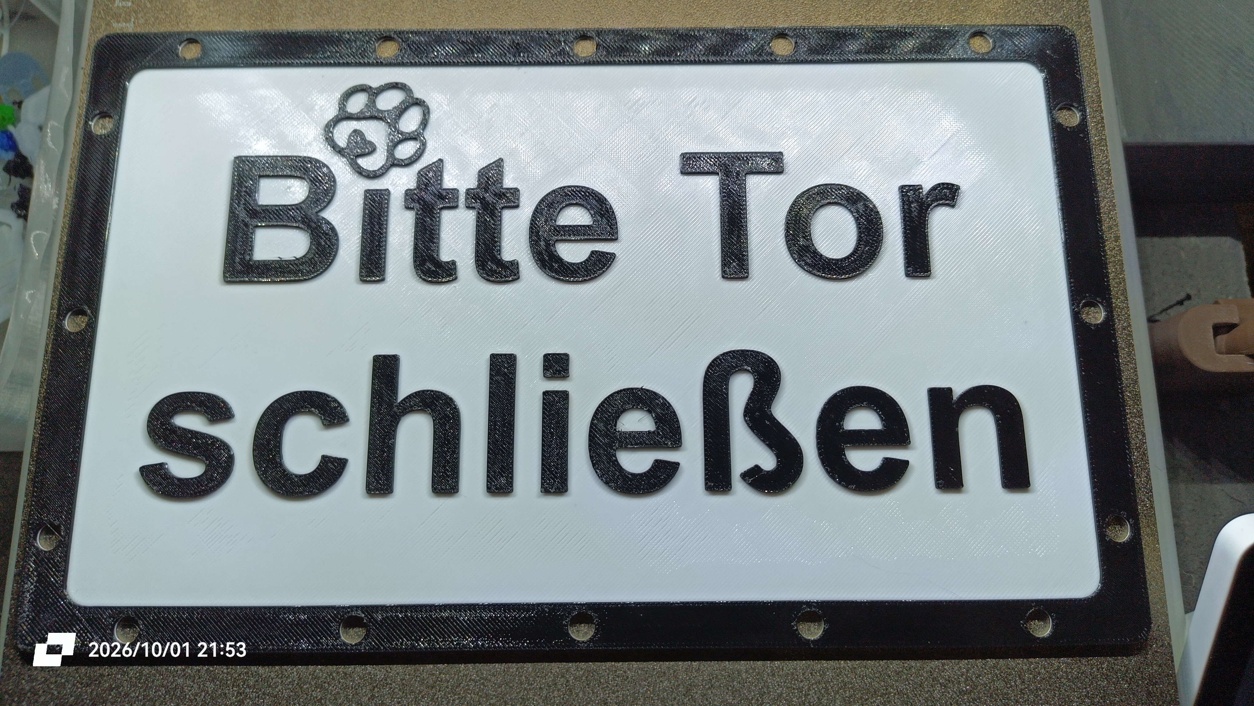 Bitte Tor schließen Schild