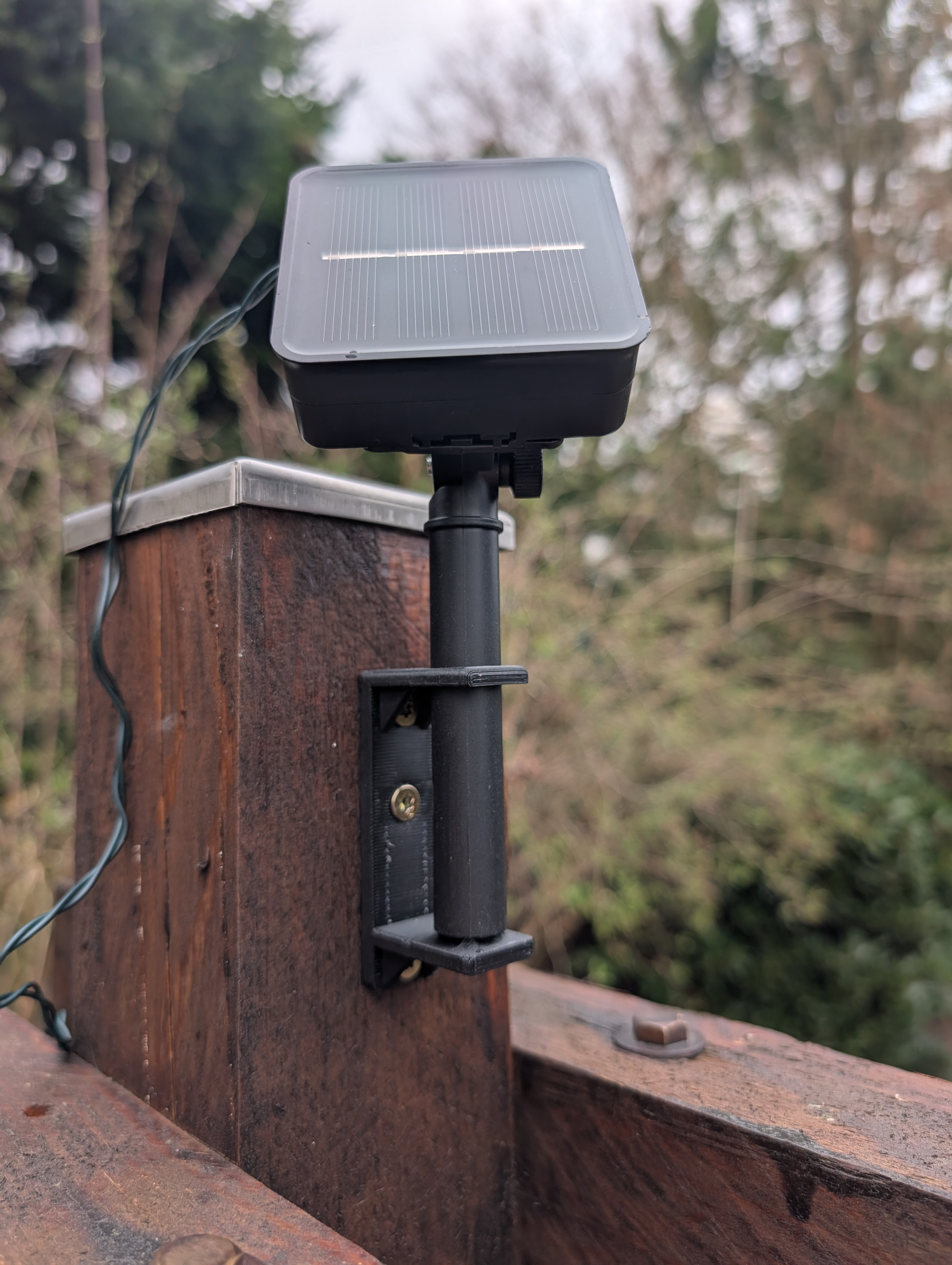 Wall mount for LED light stsring solar panel