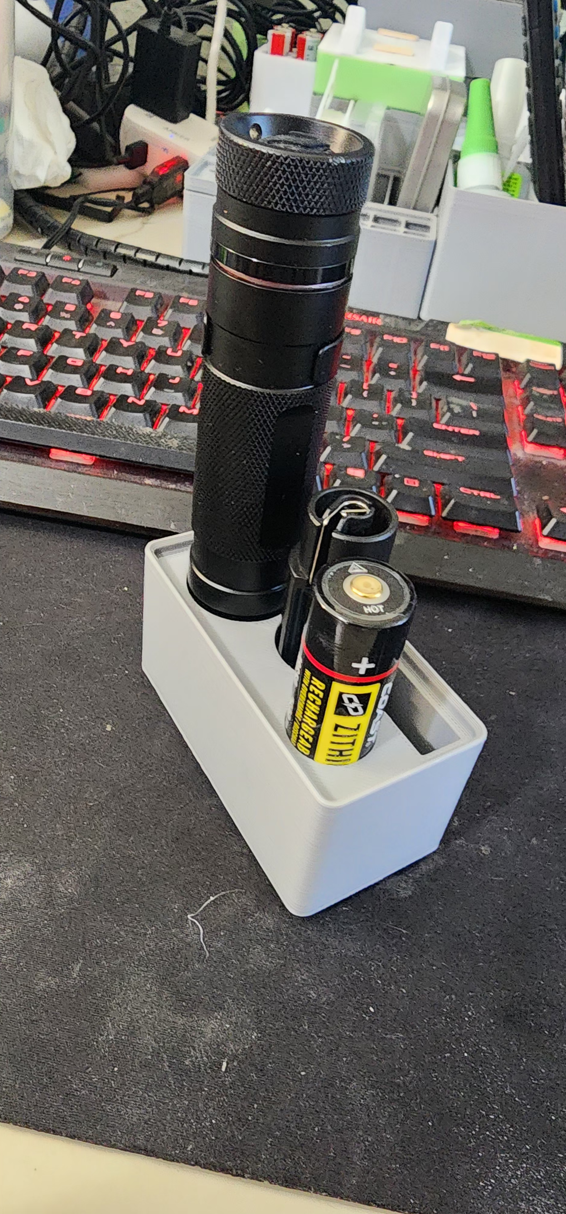 Gridfinity Refined Bin for Coast PX15R Rechargeable Dual Power Flashlight and Accessories
