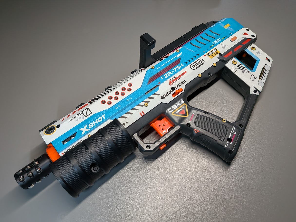 Easy Bolt Action + T-Pull Mod X-Shot Fury-X (simply slide over the picatinny rail) 3D model thumbnail