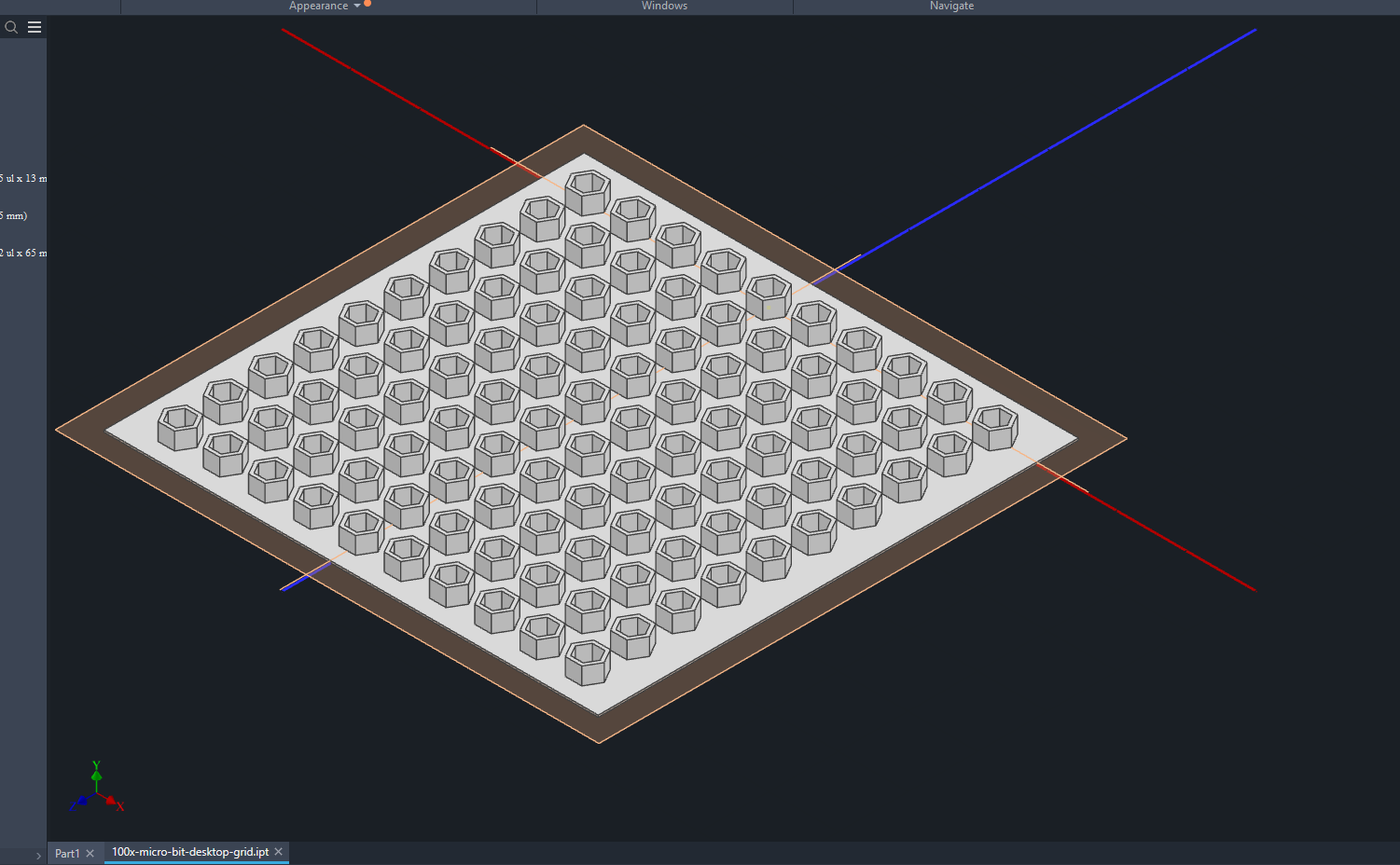 100 Regular bit benchtop grid
