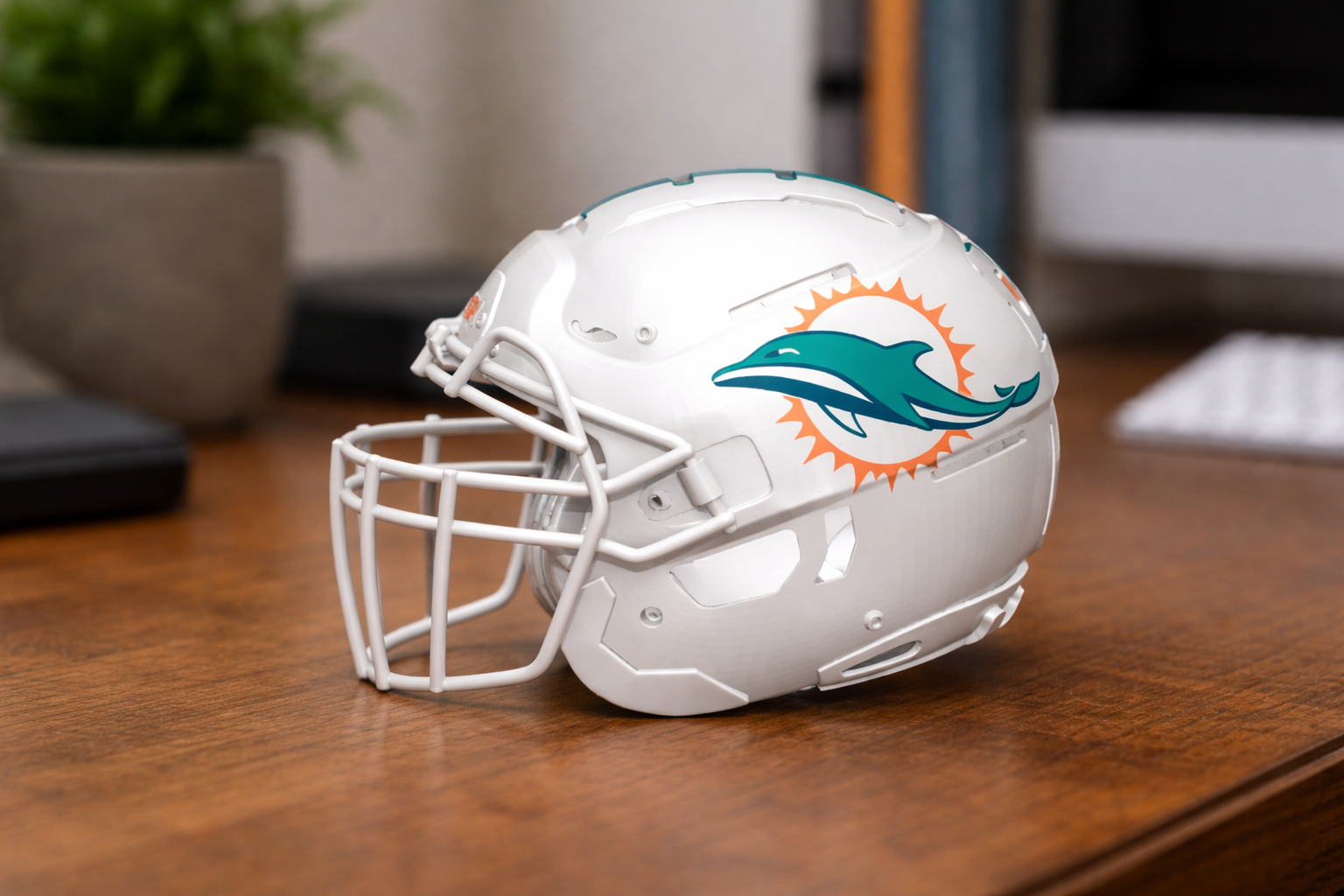 Miami Dolphins Football Helmet - With Stripe