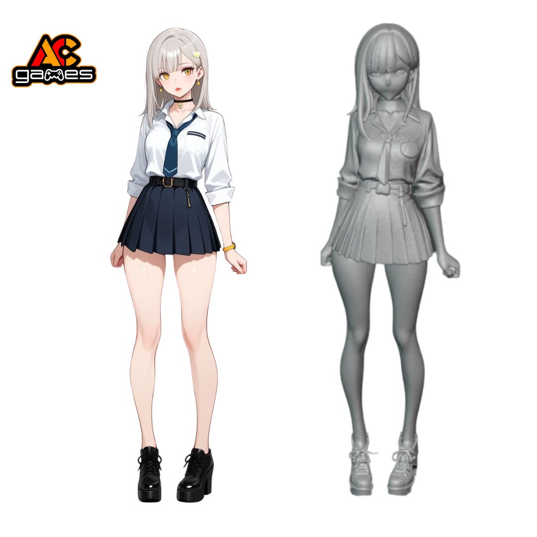 Rei – Schoolgirl Anime Figure STL for 3D Printing