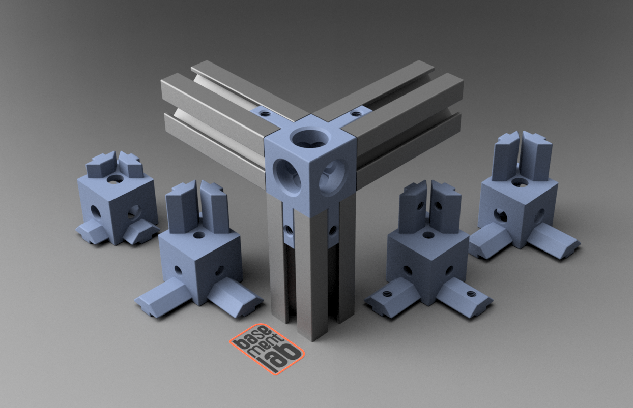 Connector 3Way CUBE Corner Bracket _Profile 2020 M4 Thread