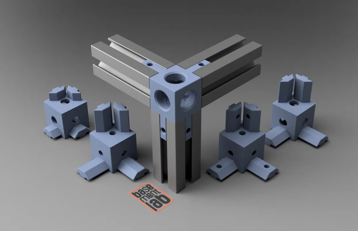 Connector 3Way CUBE Corner Bracket _Profile 2020 M4 Thread by