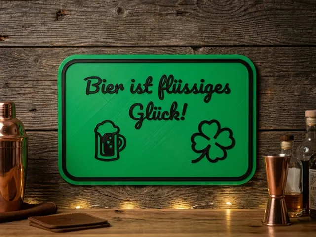 Lustiges Bier-Schild "Flüssiges Glück"