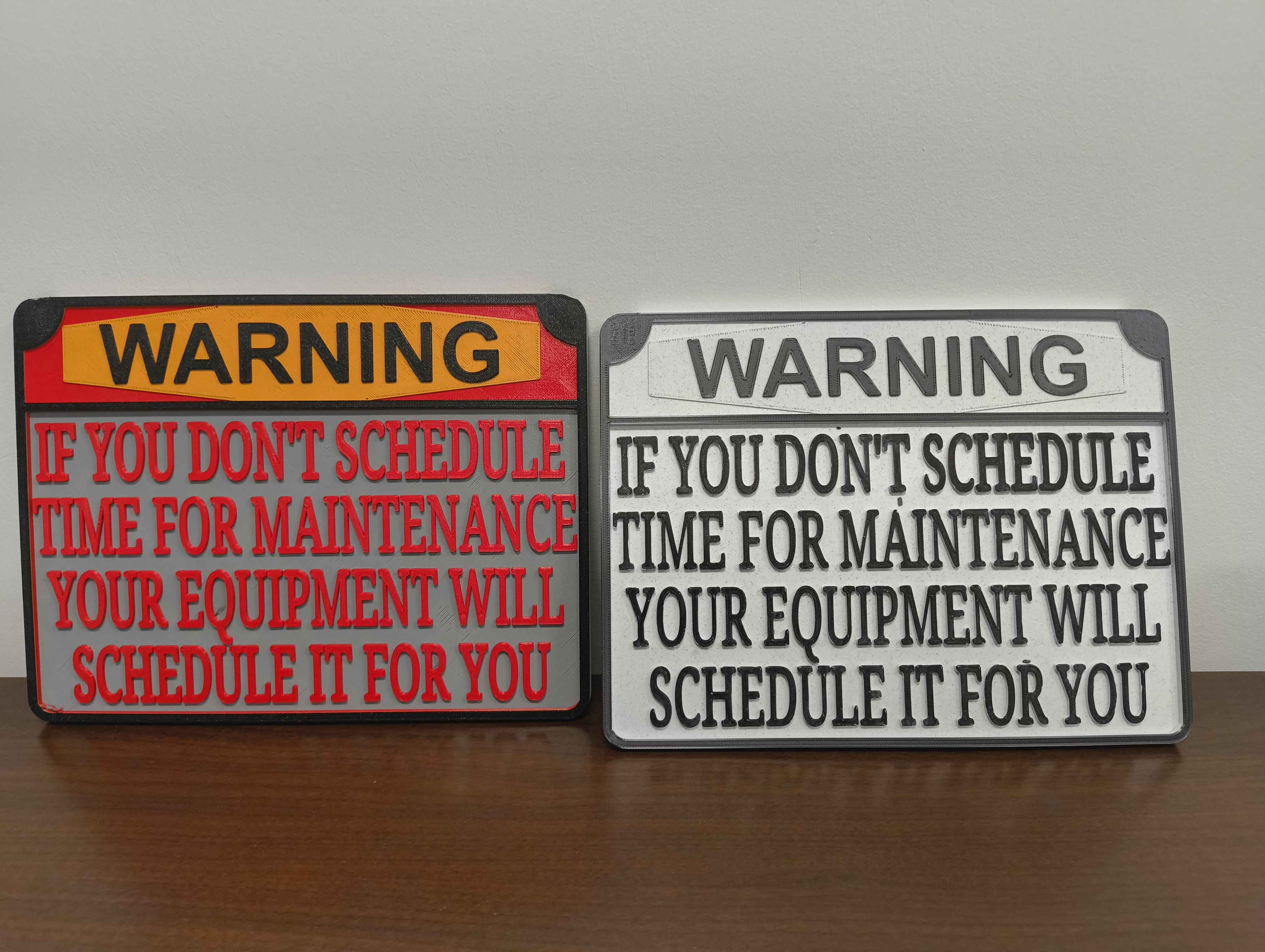 Warning Maintenance sign