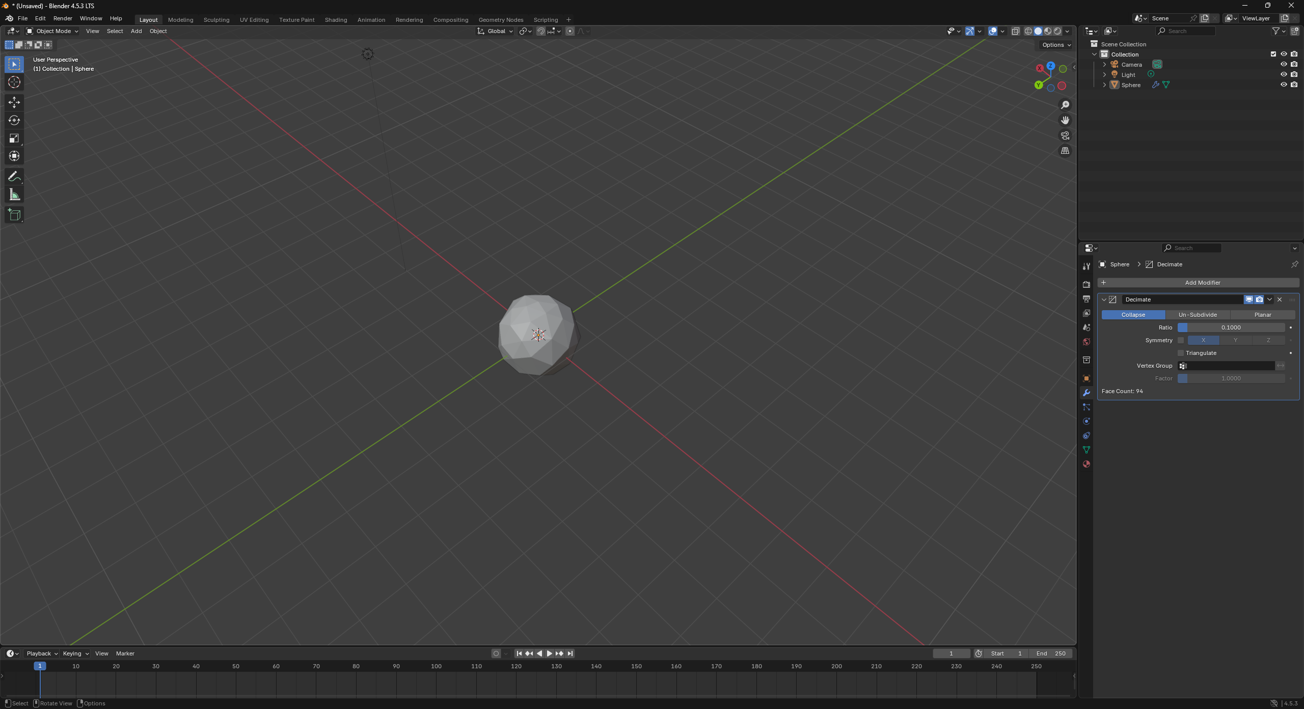 Low poly sphere