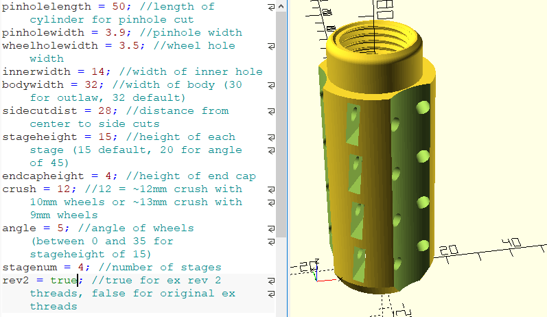 ScadDcar: Hardware-Free BCAR/DCAR With Customizable .scad File (Ex and Ex Rev 2 Threads)