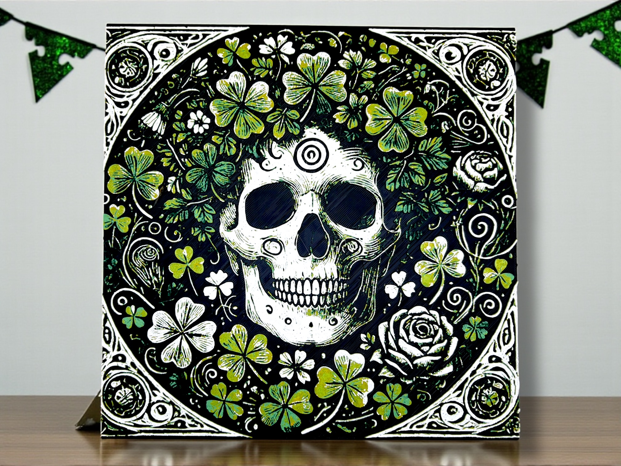 Emerald Afterlife - Skeleton - Lucky Clovers Hueforge