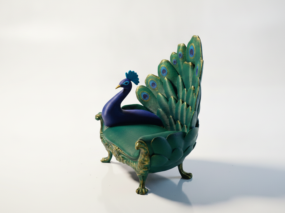 Peacock Chair Sculpture Animal 3D Printable