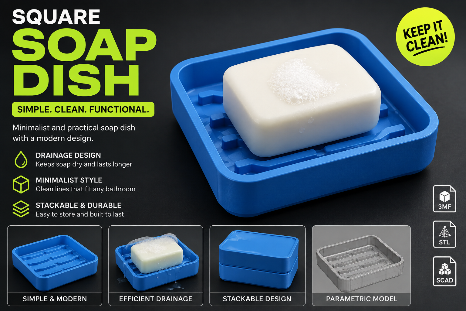 Minimalist Geometric Soap Dish