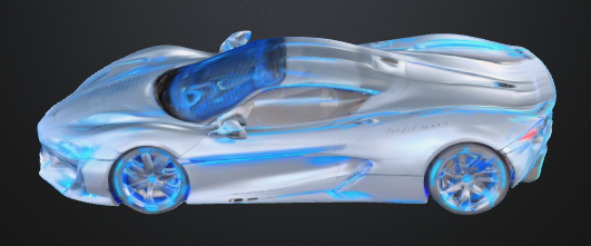 Low Poly Print in Place Futuristic Model Car
