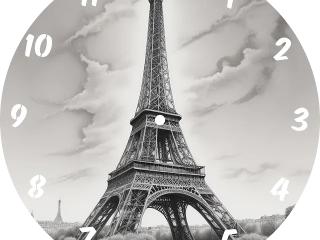Wall Clock Hueforge Pariser Eifeltower