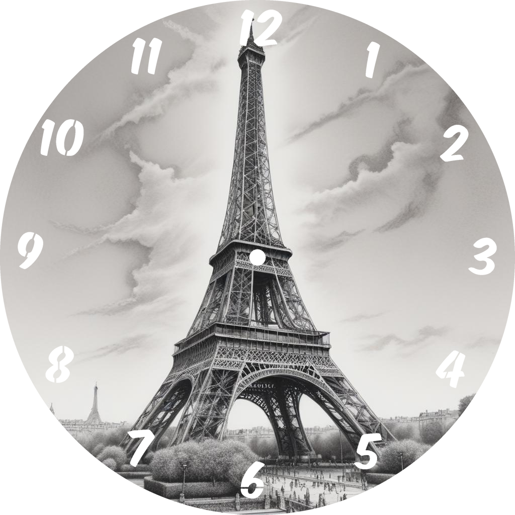 Wall Clock Hueforge Pariser Eifeltower