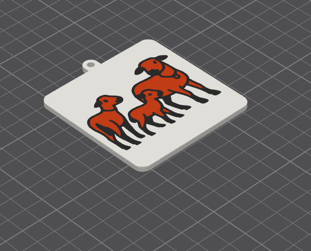 Cameroon sheep keychain 3D model