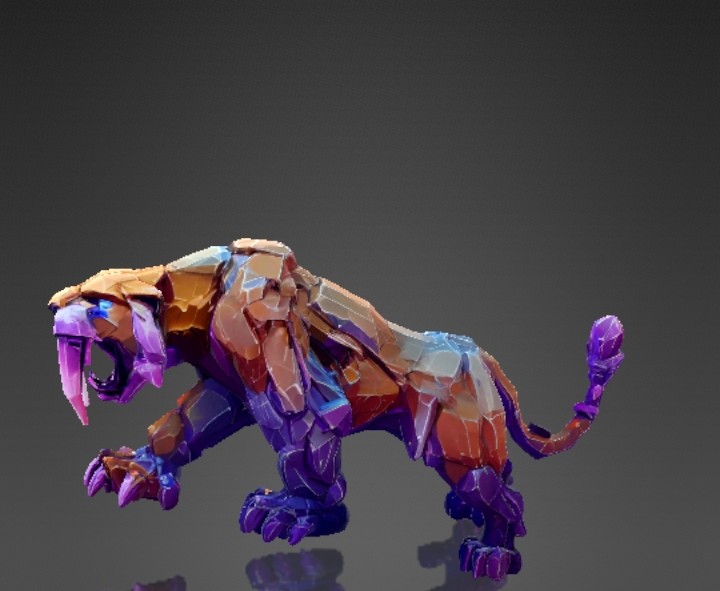 Lowpoly sabertooth tiger