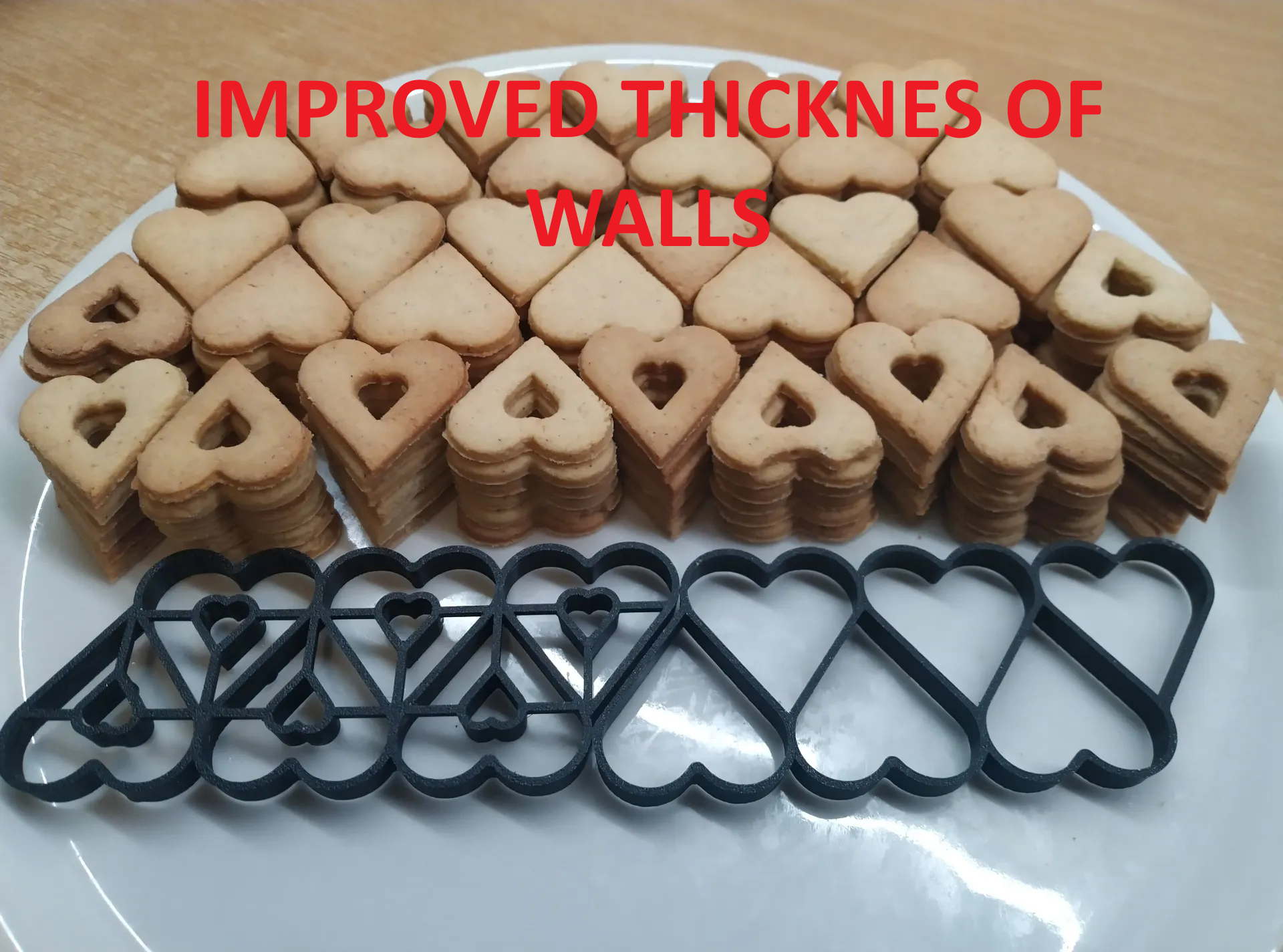 Cookie cutter set - 6 hearts thicker walls