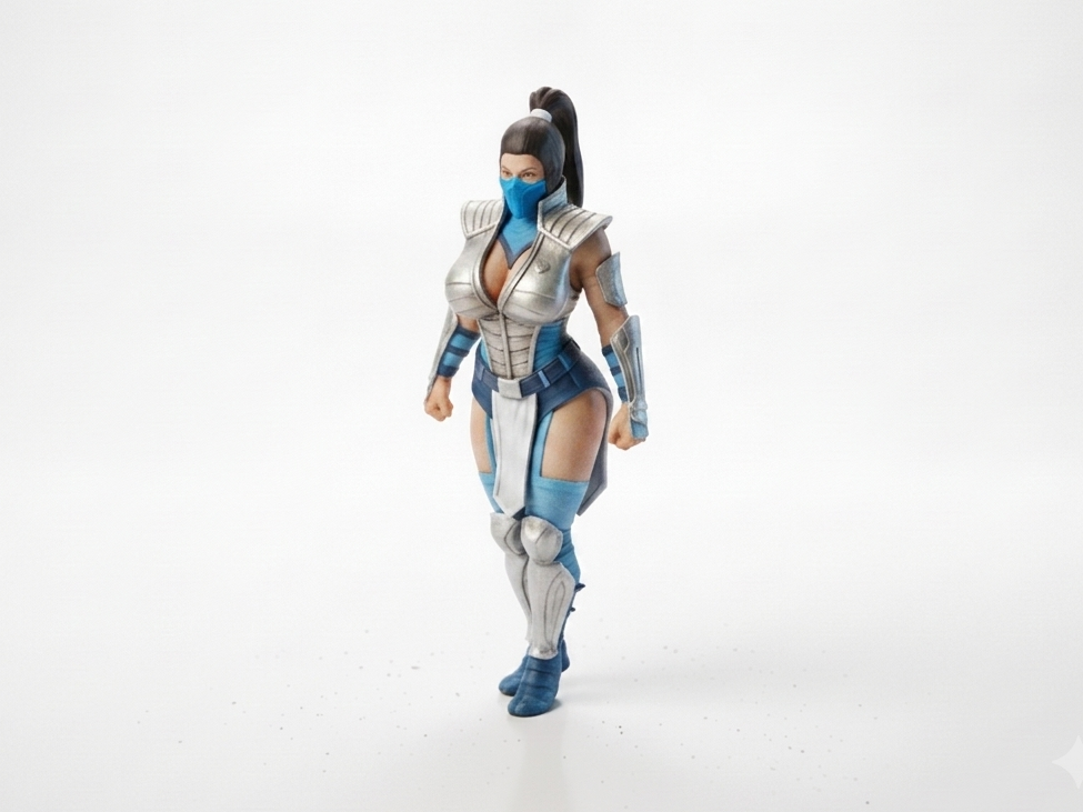Busty Subzero Female Warrior Figurine 3D Printable