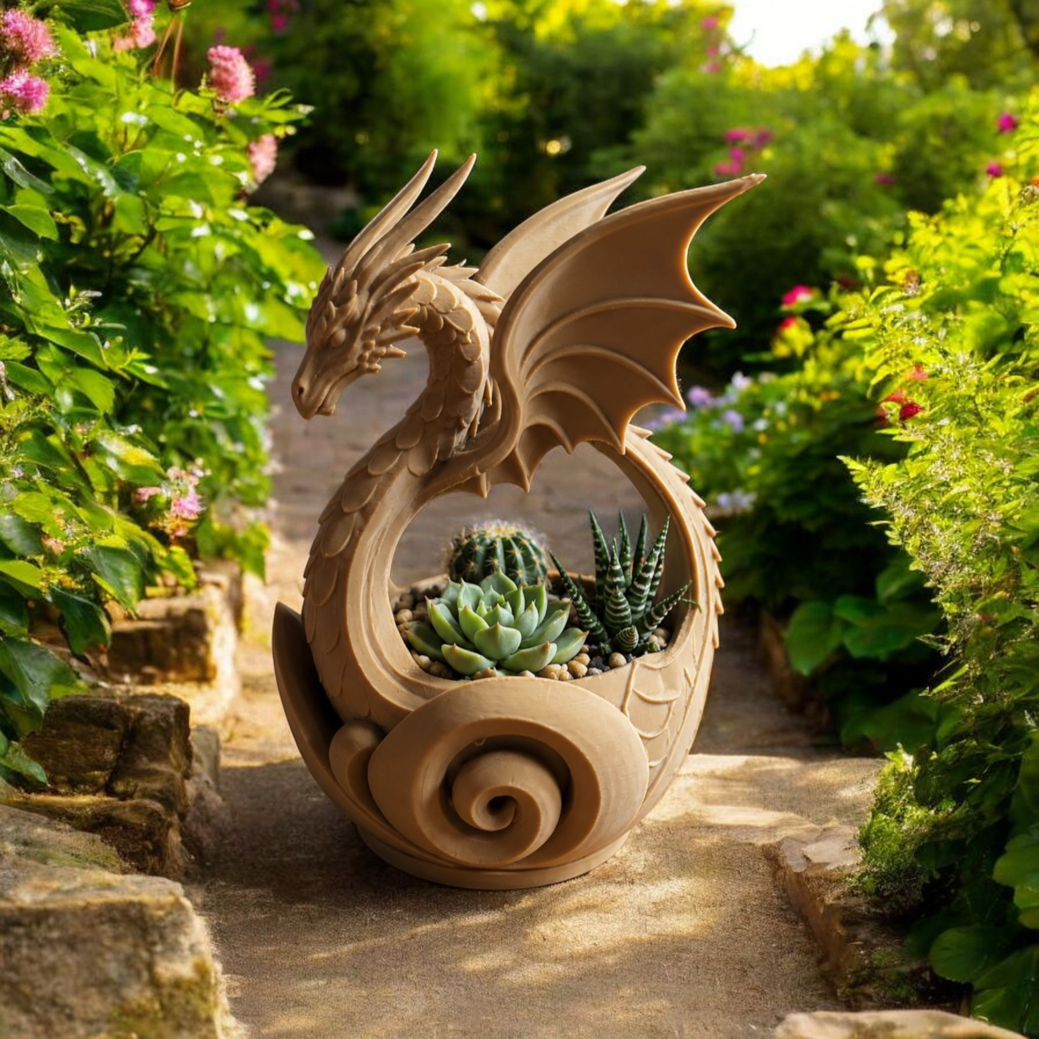 Dragon Guardian Planter – Fantasy Succulent Pot