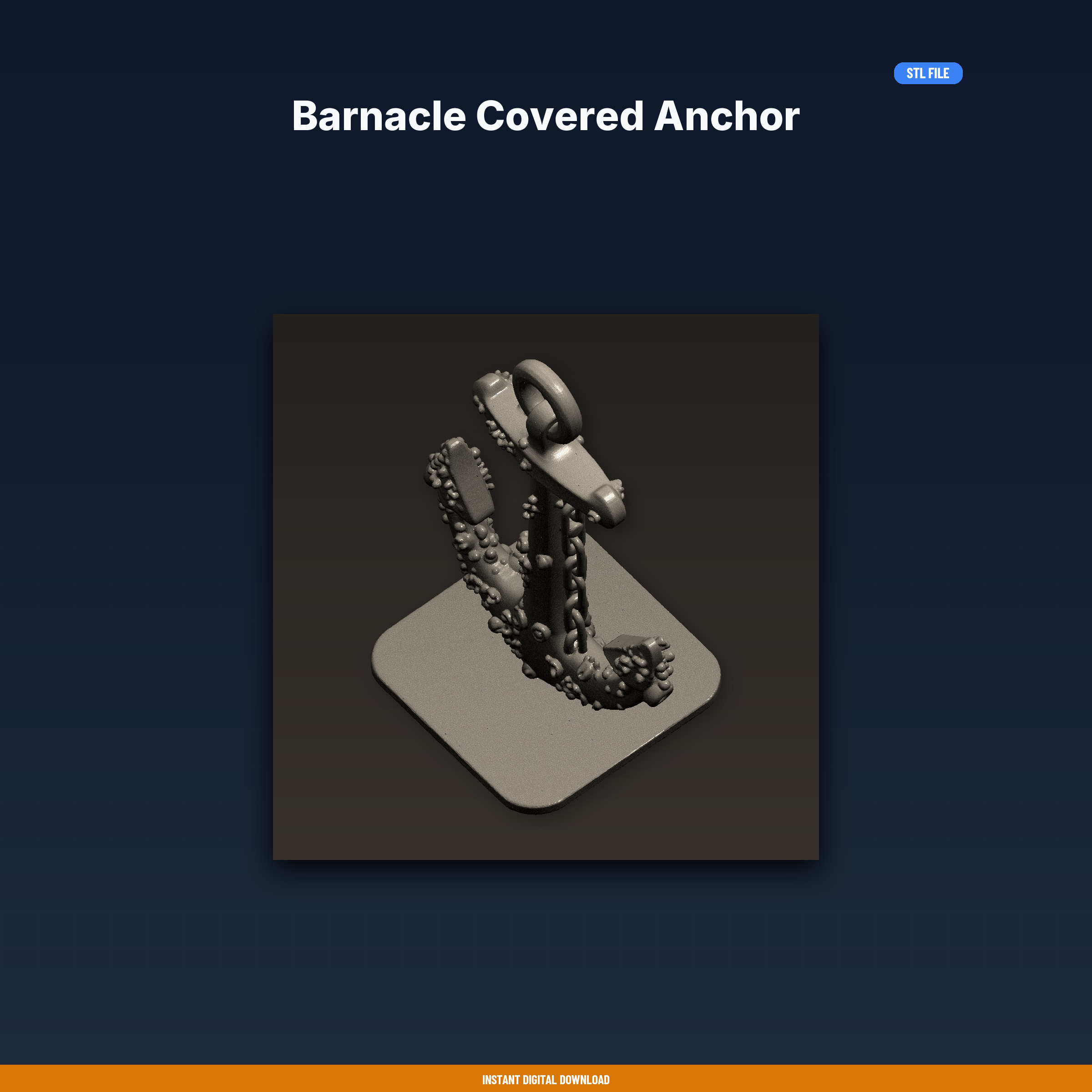 Barnacle Covered Anchor - 3D Printable STL File