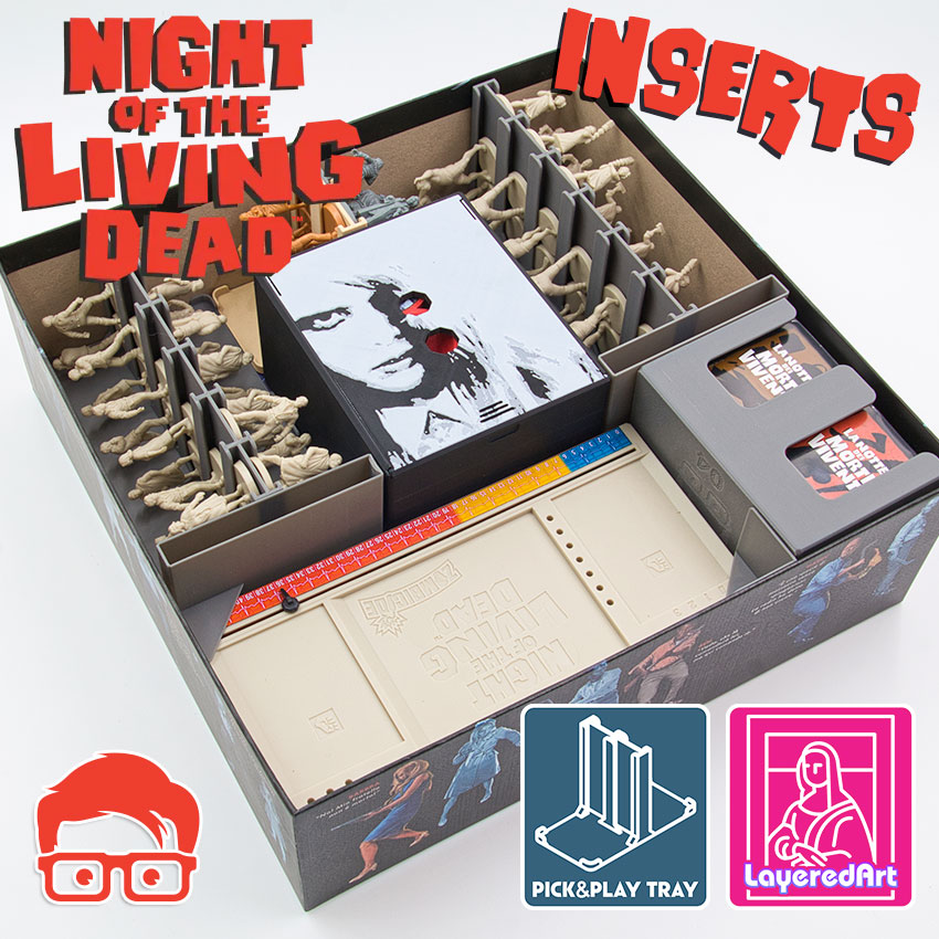 NIGHT OF THE LIVING DEAD INSERTS / ORGANIZER BY AM-MEDIA.BIZ [MULTICOLOR WITH ANY 3D PRINTER]