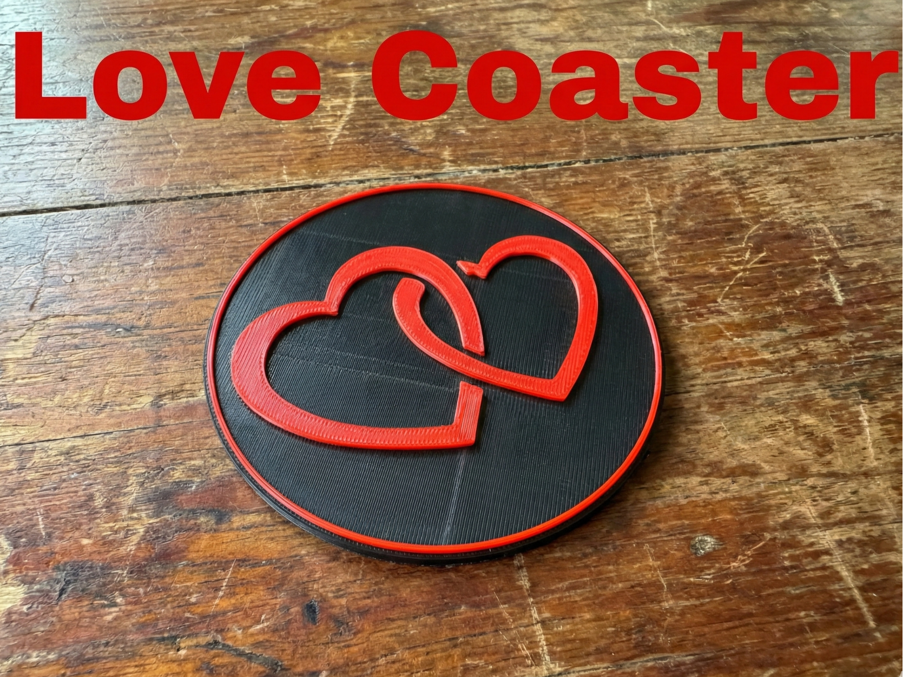 Valentine 's day LOVE Coaster 3D model