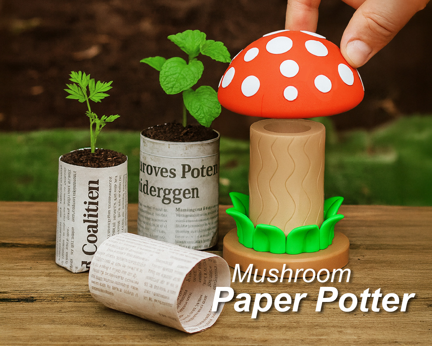 Mushroom Paper Potter – Seedling Pot Maker